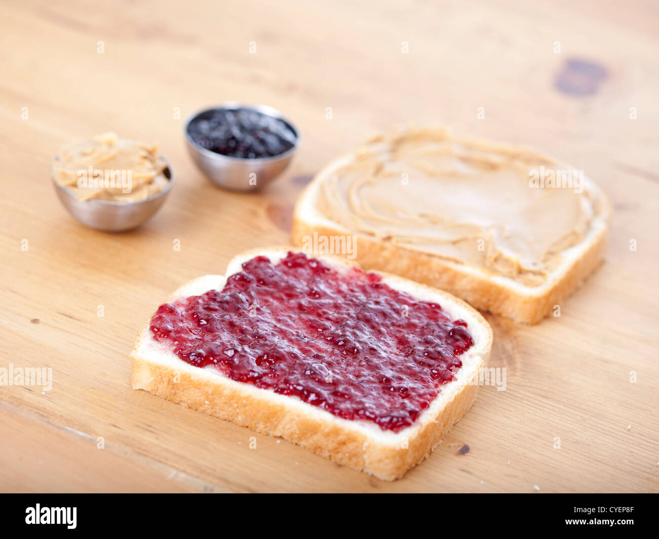 Erdnussbutter und Marmelade-sandwich Stockfoto
