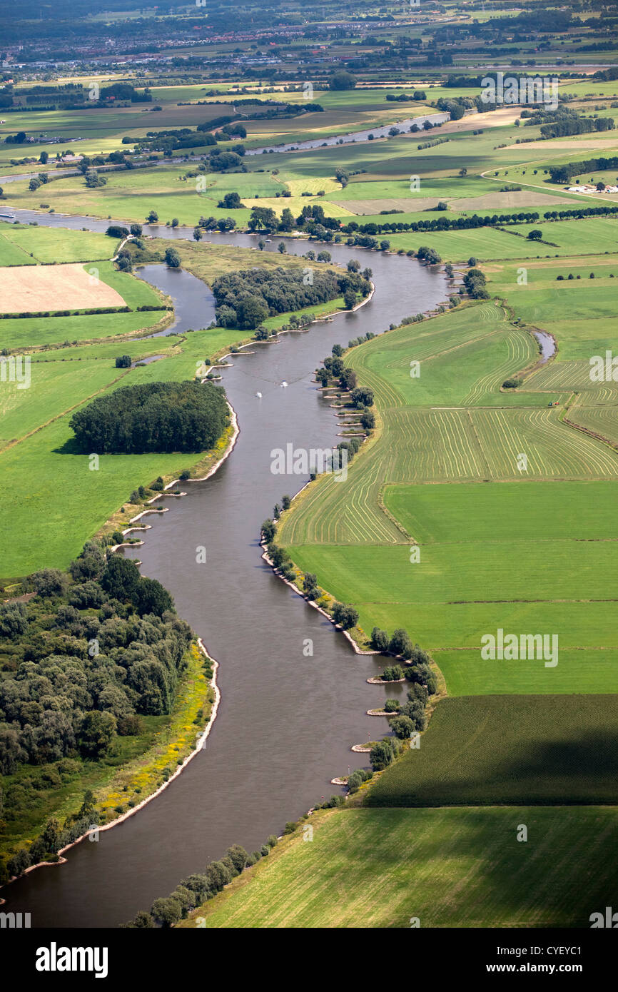 Den Niederlanden, Rheden, Ijssel Fluss. Luft. Stockfoto