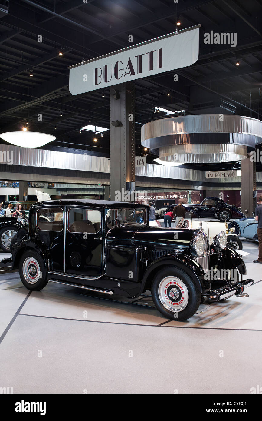 Mullin Automotive Museum beherbergt die beste Sammlung von historischen französischen Automobile einschließlich: Bugattis, Delages, Delahaye Stockfoto