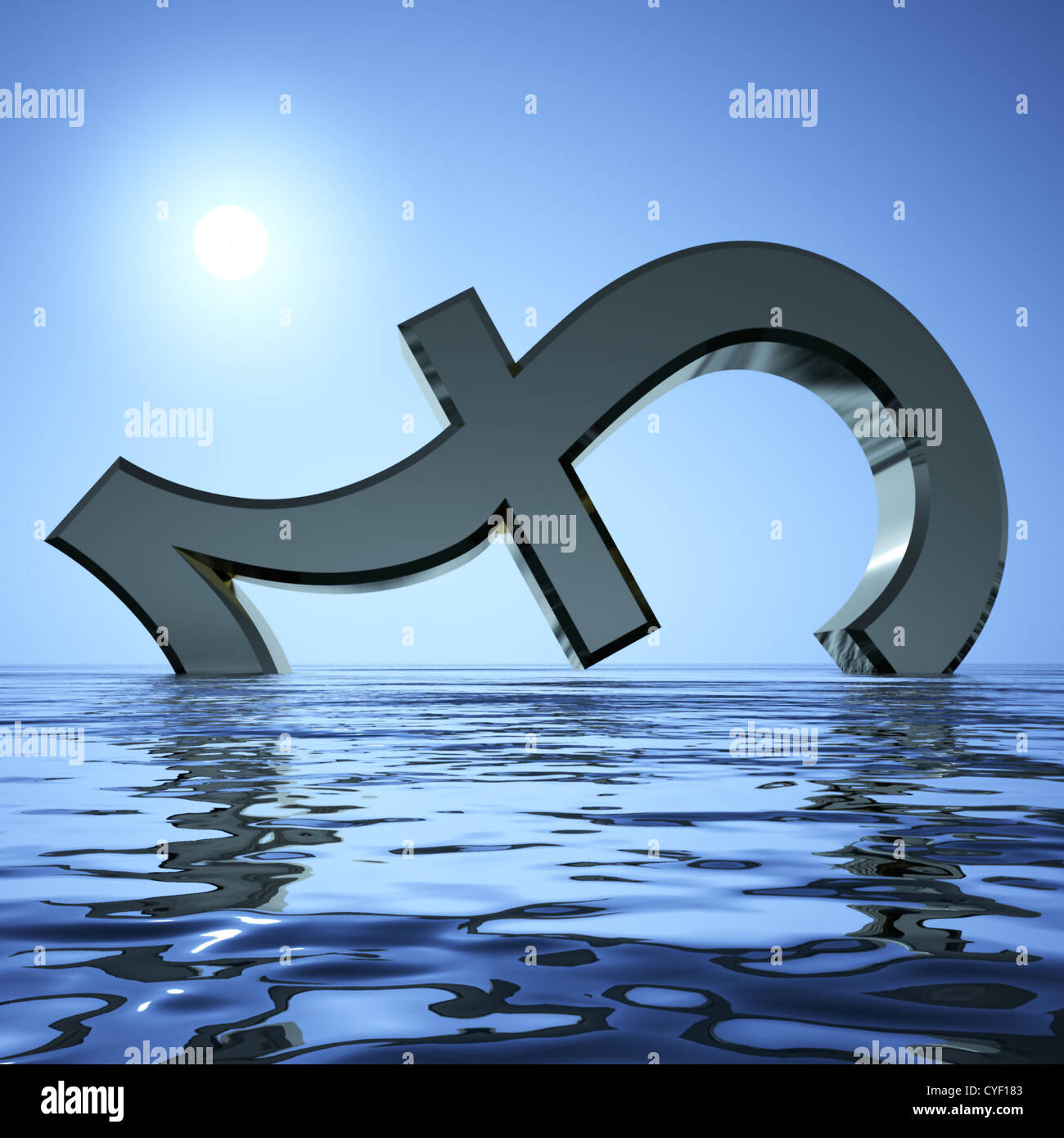 GBP Untergang zeigt Depression Rezession und Wirtschaftskrisen Stockfoto