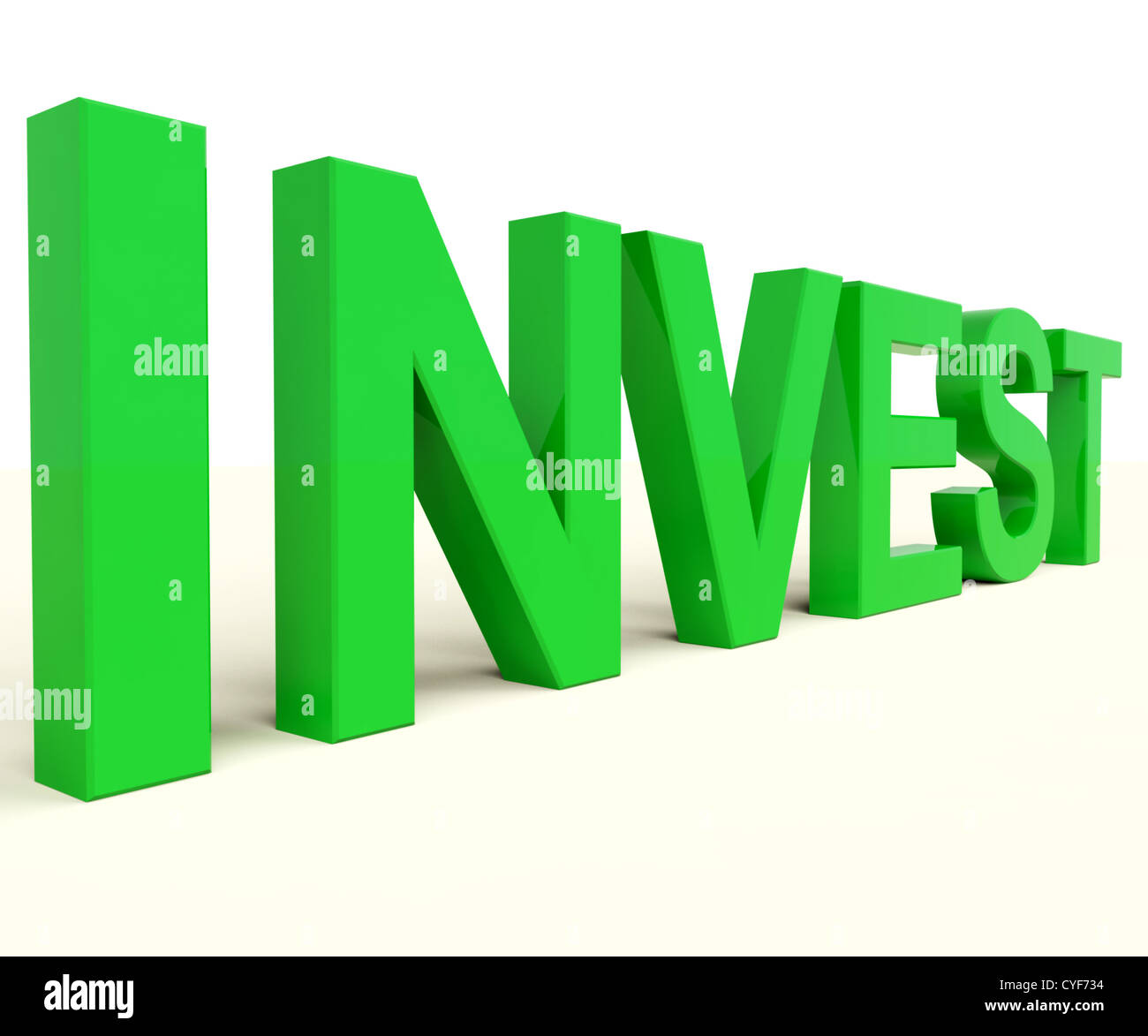 Wort Vertretung Einsparungen Aktien zu investieren und das Interesse Stockfoto