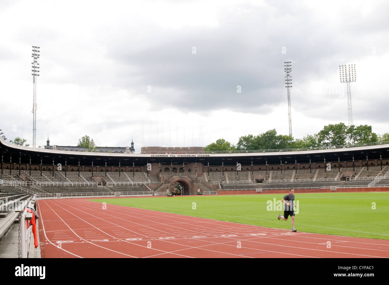 Olympiastadion Stockholm Leichtathletik Schweden Laufstrecken Sport Stadion Läufer 1912 Olympischen Spiele Stockfoto