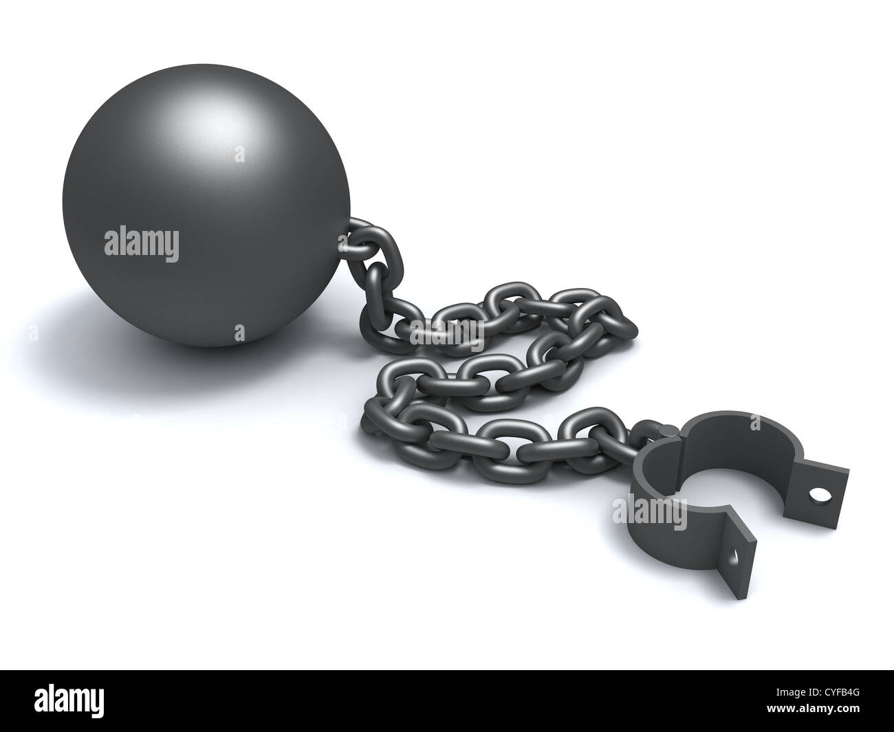 Ball und Kette Stockfoto