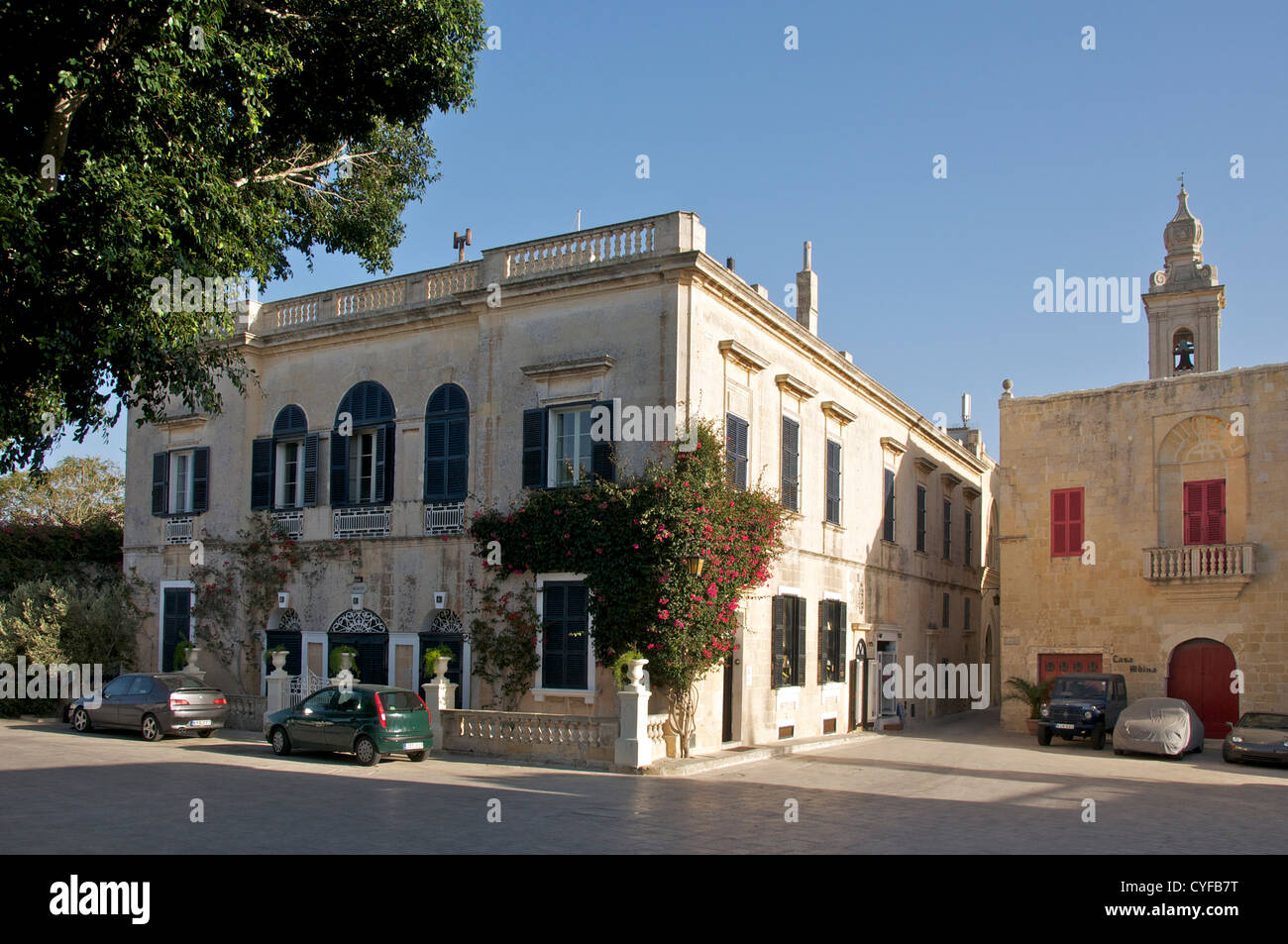Palazzo Costanzo Bastion Square Mdina Malta Stockfoto