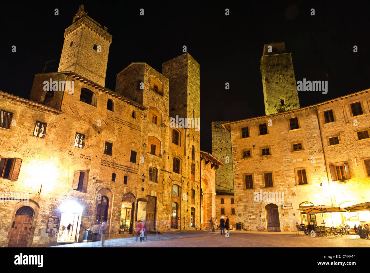 San Gimignano, ein kleinen ummauerten mittelalterlichen Stadt Siena, Toskana. Stockfoto