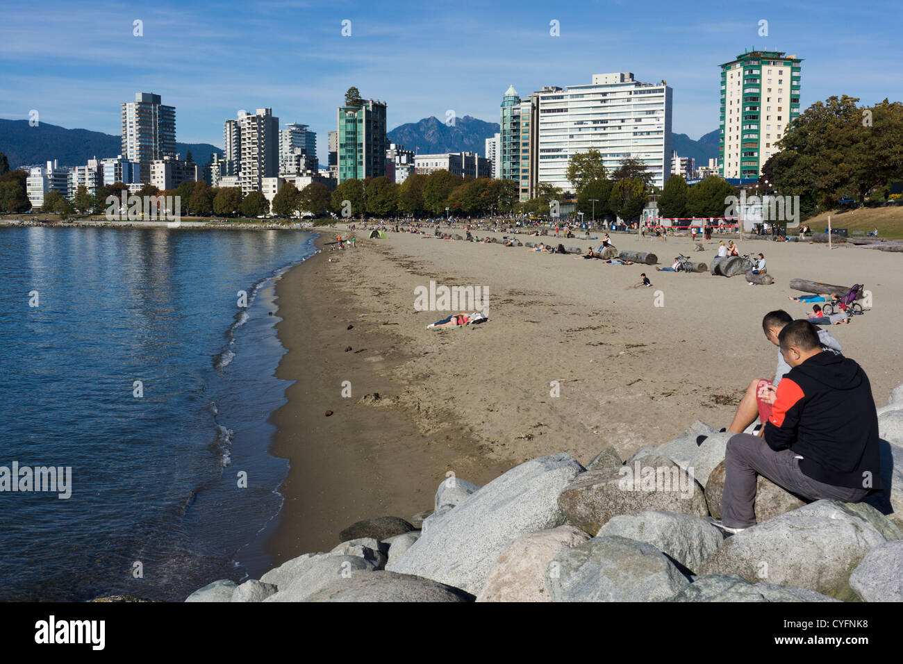 Strand von English Bay. Vancouver, BC, Kanada. Stockfoto