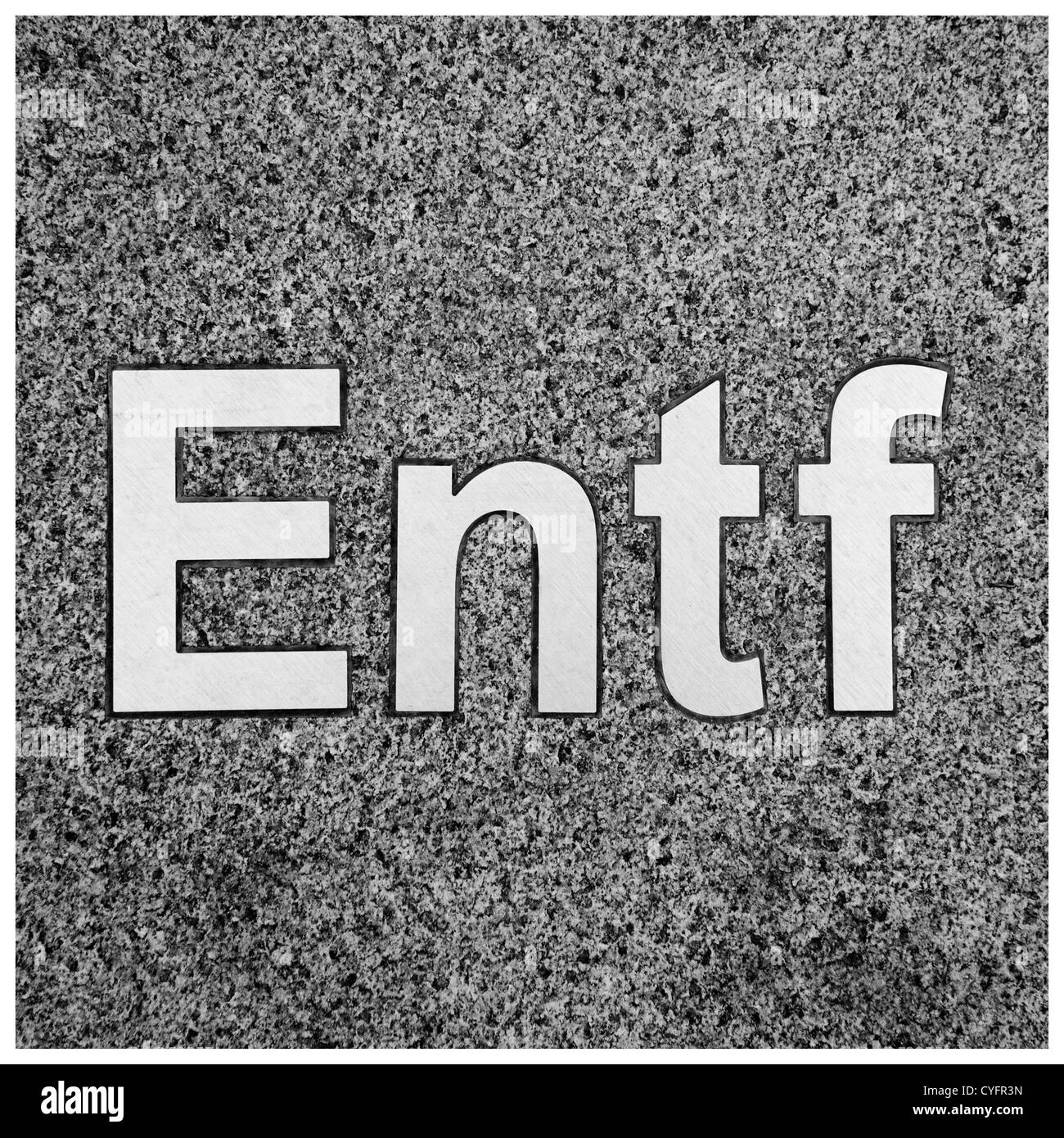 Tastatur-Symbole auf dem Bürgersteig vor der Uinversity Bibliothek Berlin: Entf, löschen Stockfoto