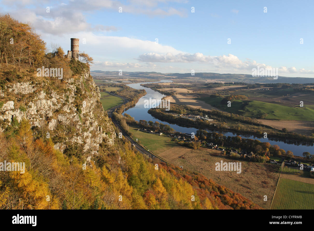 Torheit auf kinnoull Hill und Fluss Tay im Herbst Schottland november 2012 Stockfoto