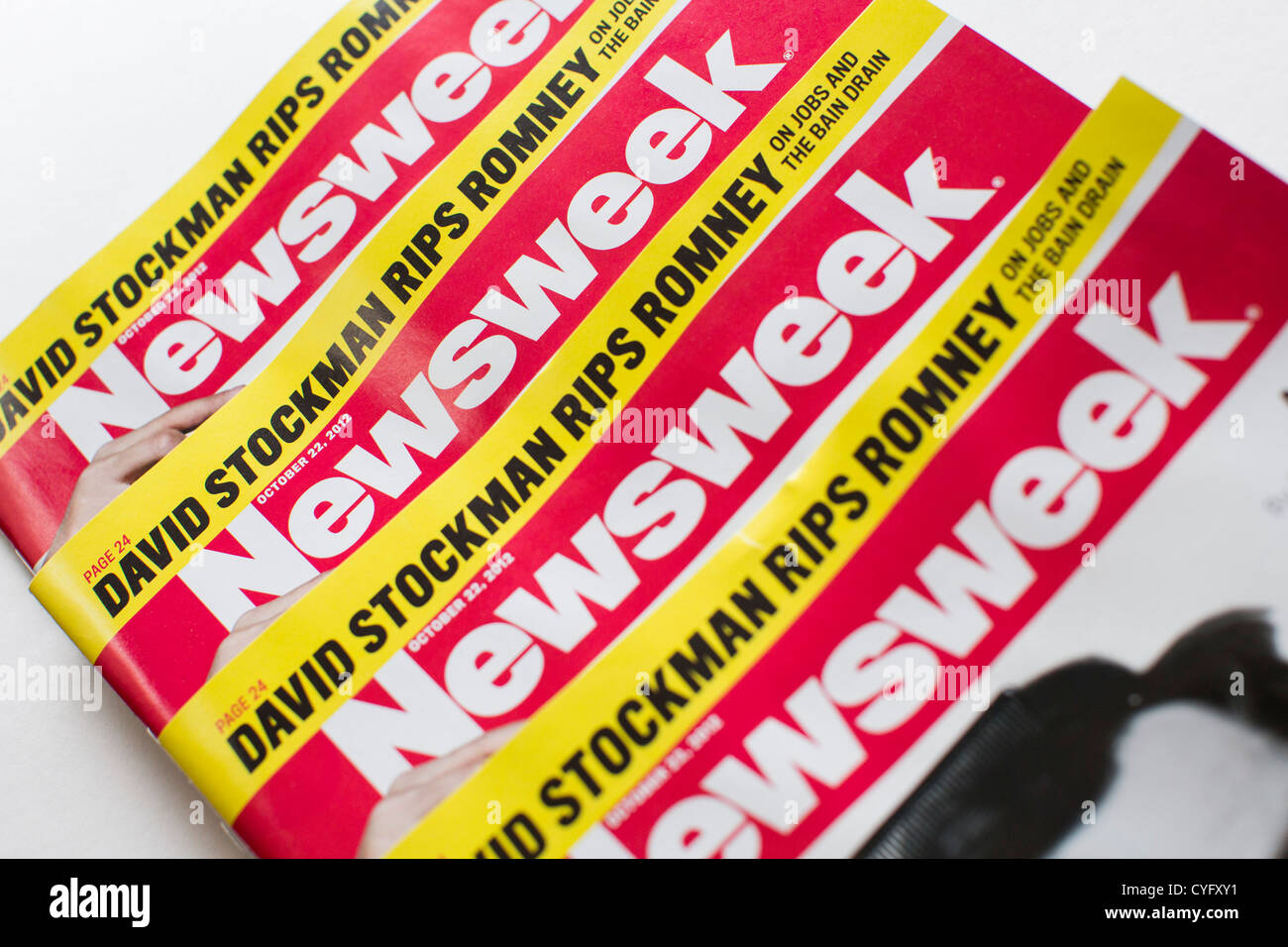 Gedruckte Exemplare des Magazins Newsweek. Stockfoto