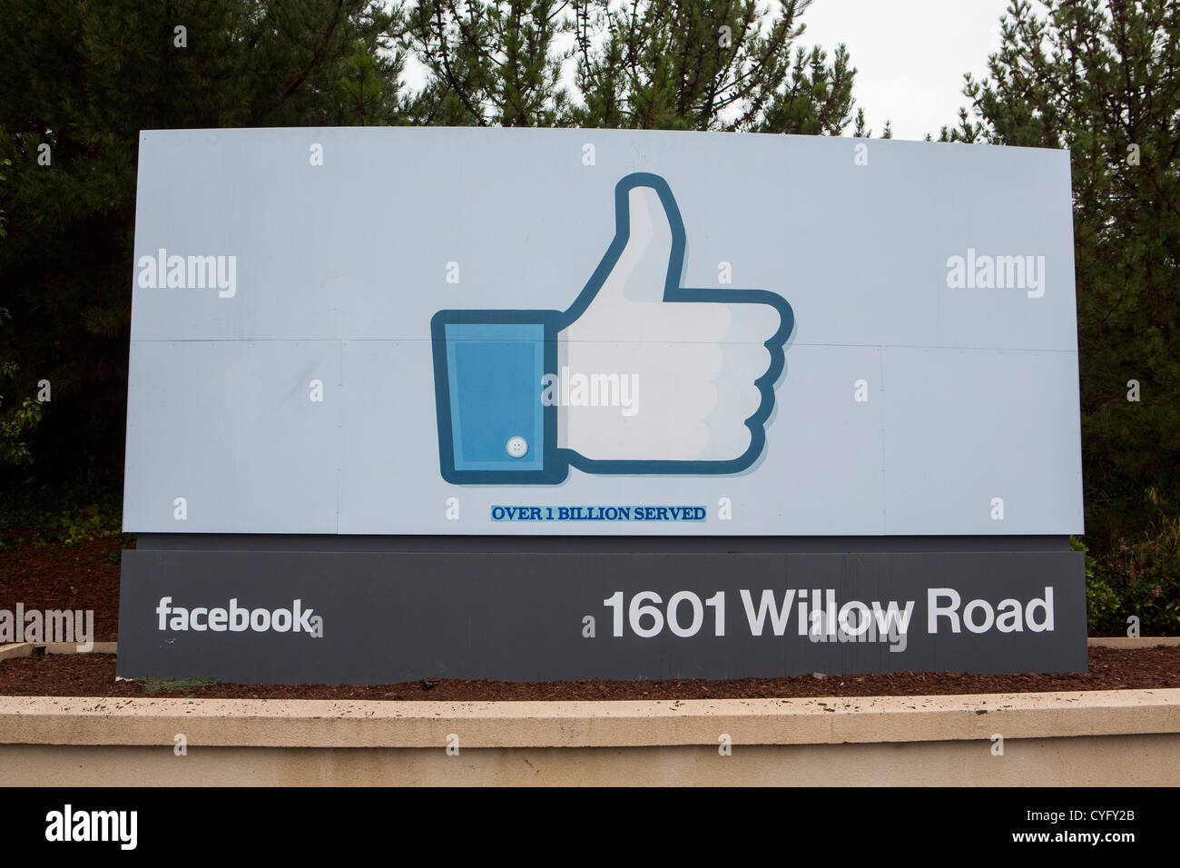 Der Hauptsitz von Facebook. Stockfoto