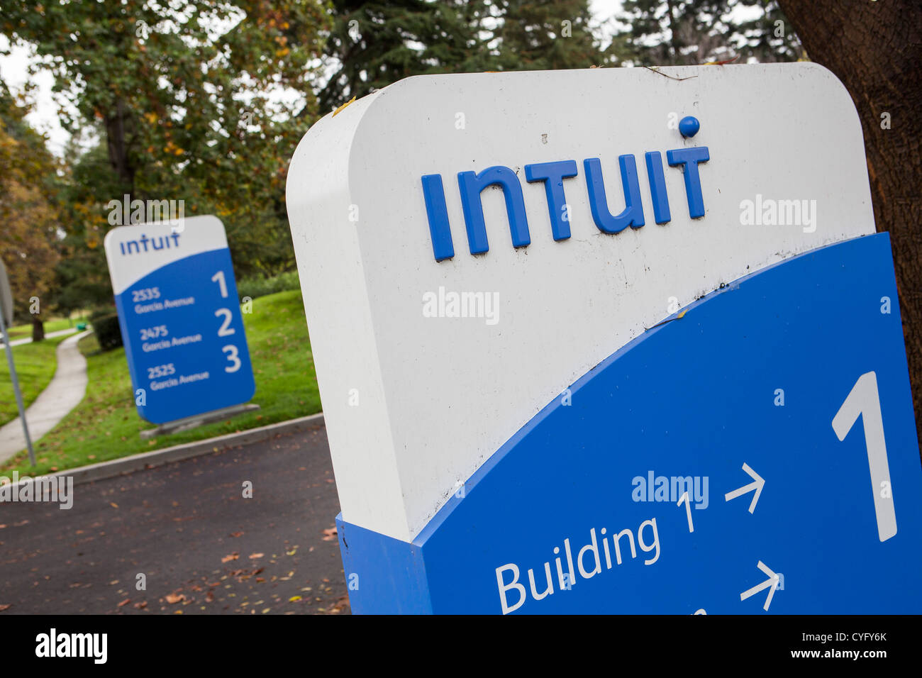 Der Hauptsitz des Unternehmens-Software-Hersteller Intuit. Ihre Marken zählen unter anderem Quicken, QuickBooks und Turbo Tax. Stockfoto