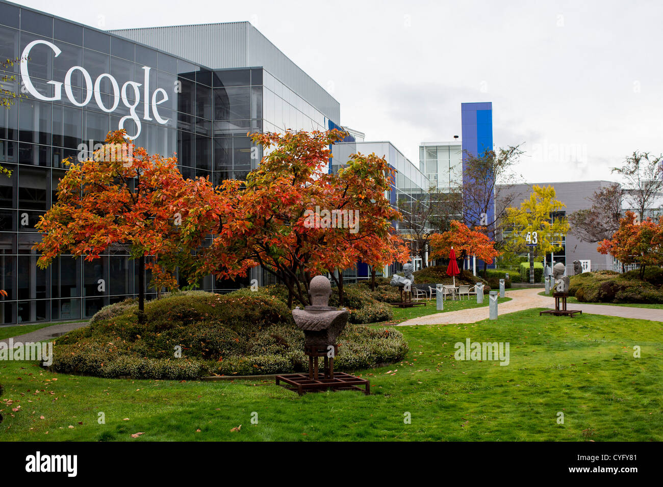 Der Hauptsitz von Google Komplex, auch bekannt als die "Googleplex" Stockfoto