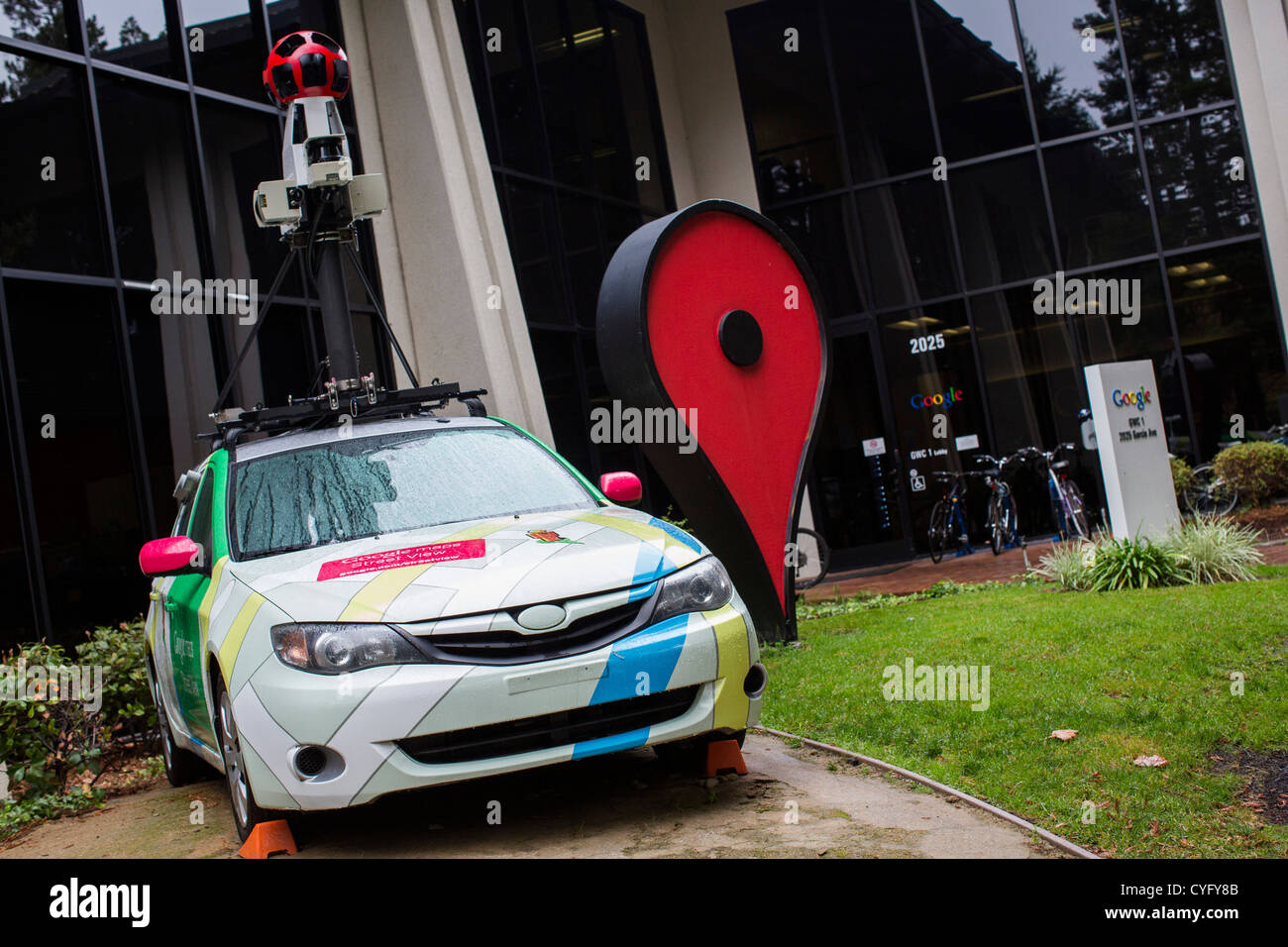 Google Maps und Street View Abschnitt der Google-Zentrale Komplex, auch bekannt als die "Googleplex" Stockfoto