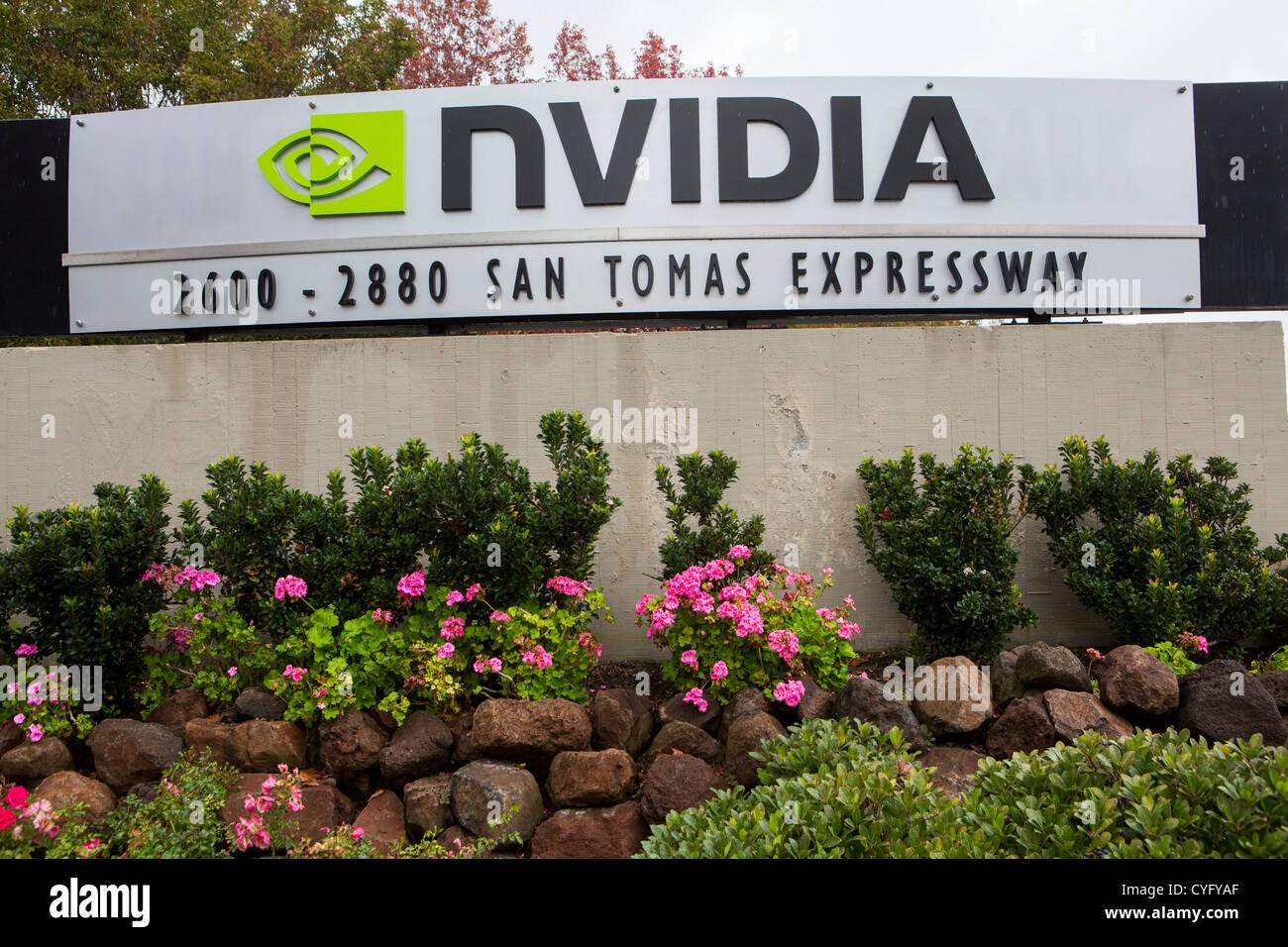 Der Hauptsitz von Nvidia. Stockfoto