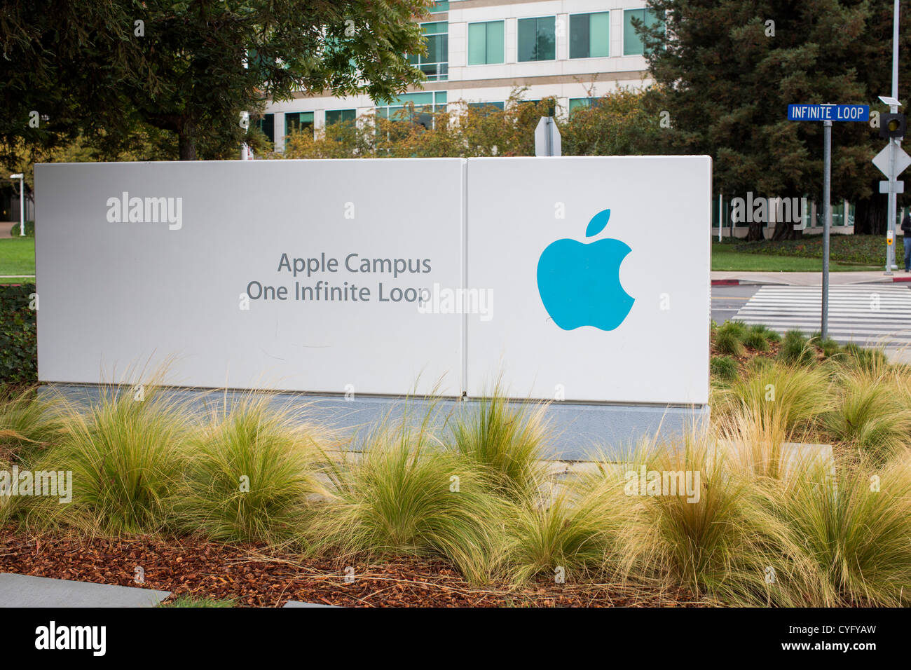 Der Hauptsitz von Apple Computer, 1 Infinite Loop. Stockfoto
