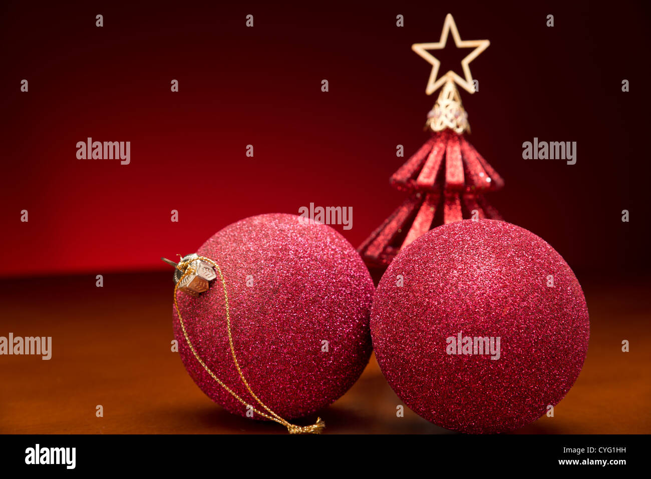 Einfache Christbaumschmuck Stockfoto