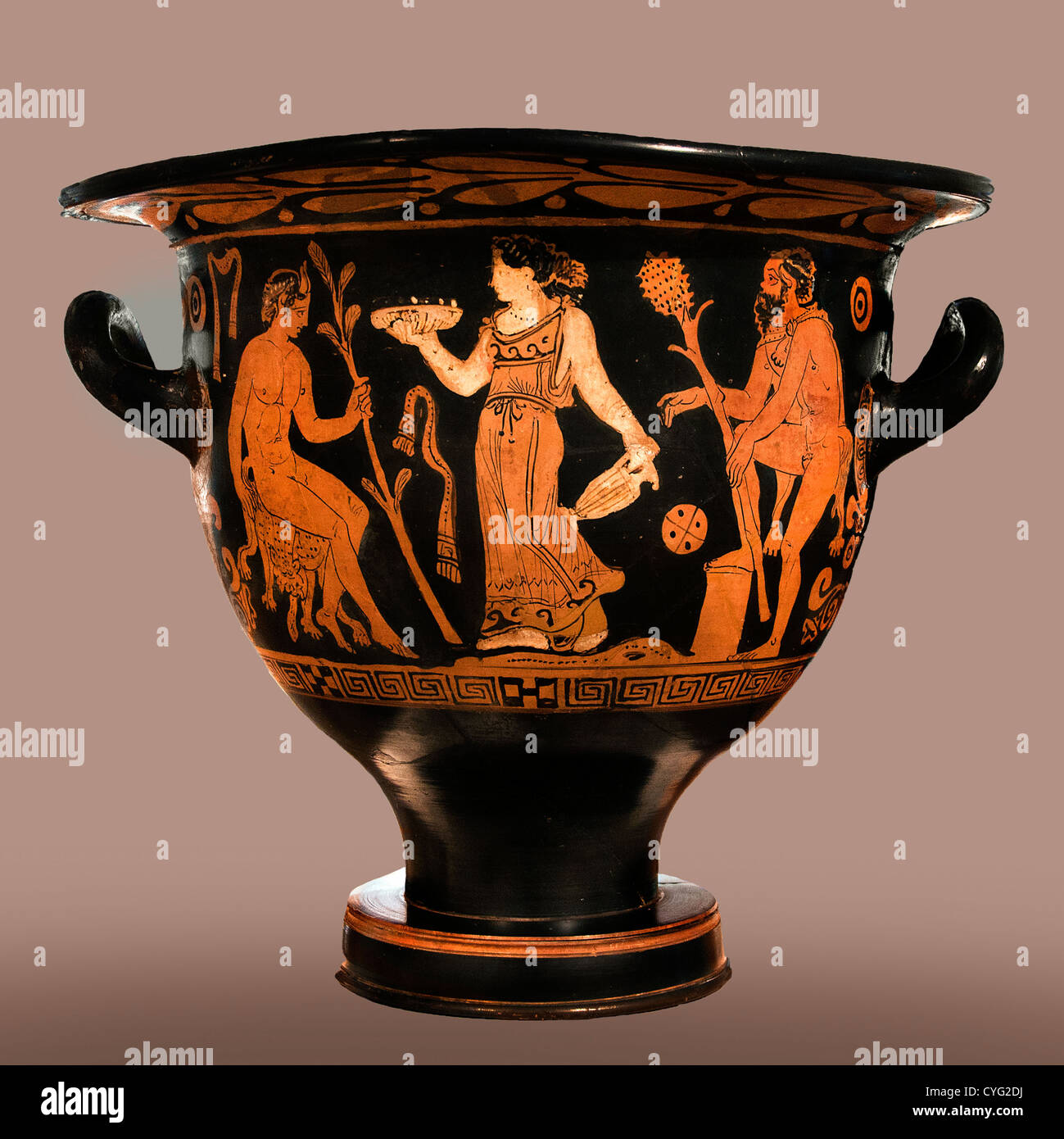 Terrakotta-Glocke Krater-Vase zum Mischen von Wein und Wasser spät klassischen 390 – 380 v. Chr. griechische Attic Griechenland Stockfoto