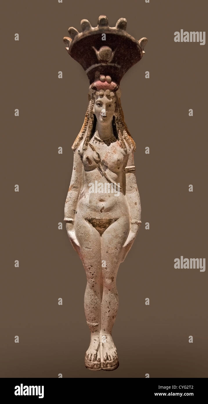 ISIS Aphrodite große Göttin Fruchtbarkeit Ehe Geburt Wiedergeburt Roman 2. Jh. n. Chr.  Ägypten-Terrakotta-49,5 cm-ägyptisch Stockfoto