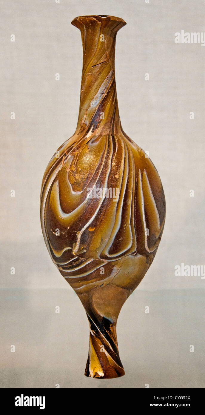 Onyx Mosaik Glas Parfüm Flasche Unguentariums hellenistischen 1. BC-1. Jahrhundert n. Chr. griechische östlichen mediterranen Glas 21 cm Griechenland Stockfoto