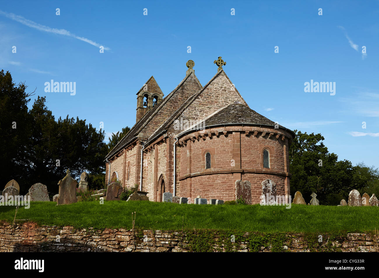 Die Kirche St. Maria und St. David, Kilpeck, Herefordshire, England, Vereinigtes Königreich Stockfoto