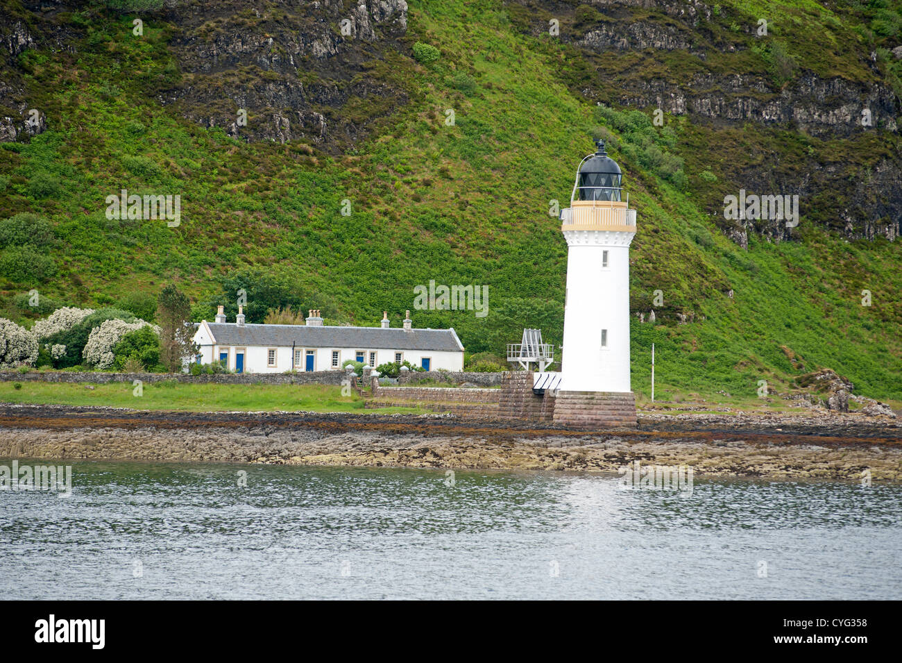 Rhuba Nan Gall onshore Leuchtturm nur nördlich von Tobermory auf der Isle of Mull.  SCO 8769. Stockfoto