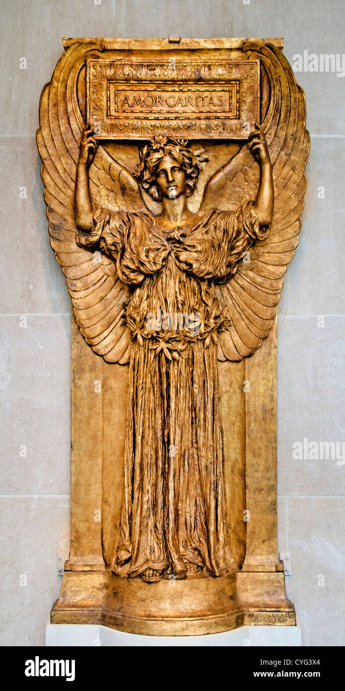 Amor Caritas von Augustus Saint Gaudens irisch - amerikanischen 1880 – 98 Bronze 262 x 127 cm Skulptur Stockfoto