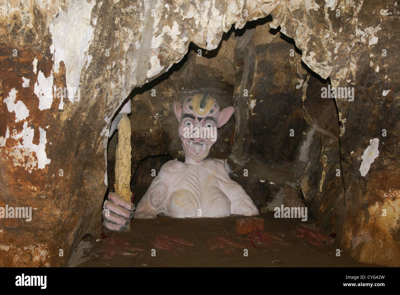 Dämon Statue, Marble Mountains, Da Nang, Vietnam Stockfoto