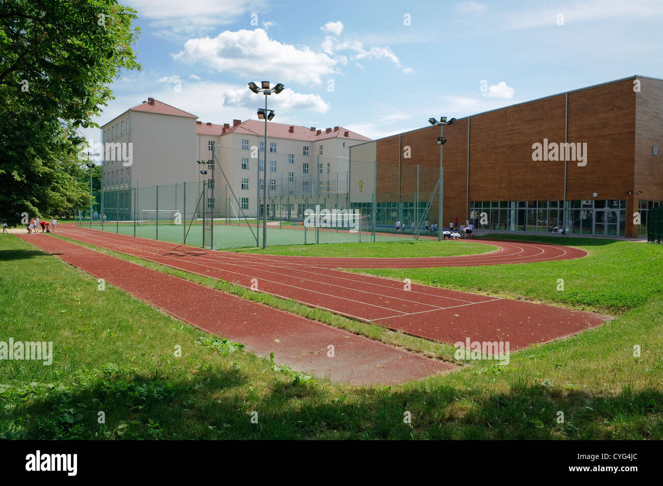 Schule-Sportplatz in Wadowice, Polen. Stockfoto
