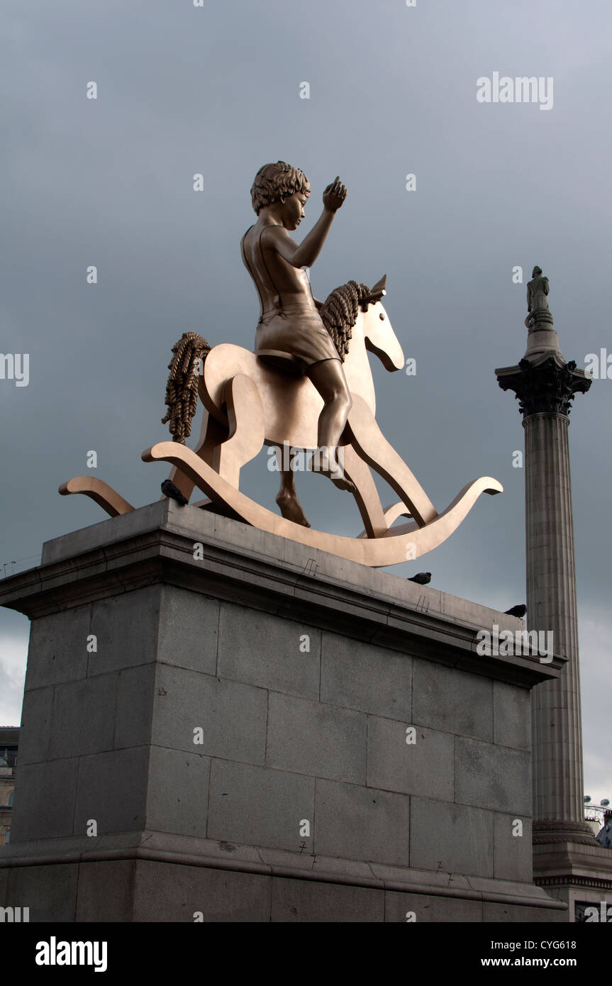 Vierte Sockel, Trafalgar Square, London, UK Stockfoto