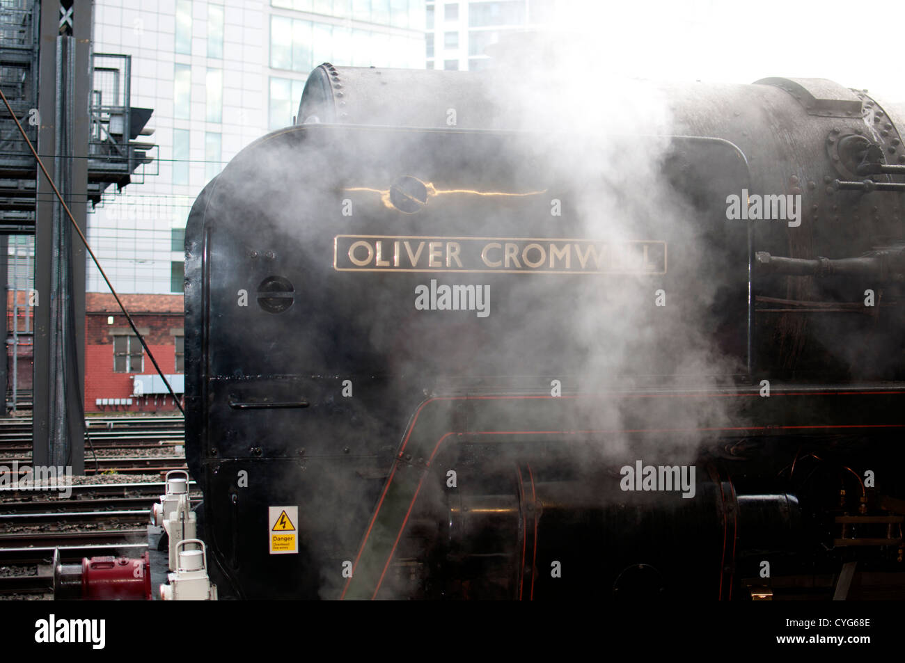 Dampf-Lokomotive "Oliver Cromwell" an der Paddington Station, London, UK Stockfoto