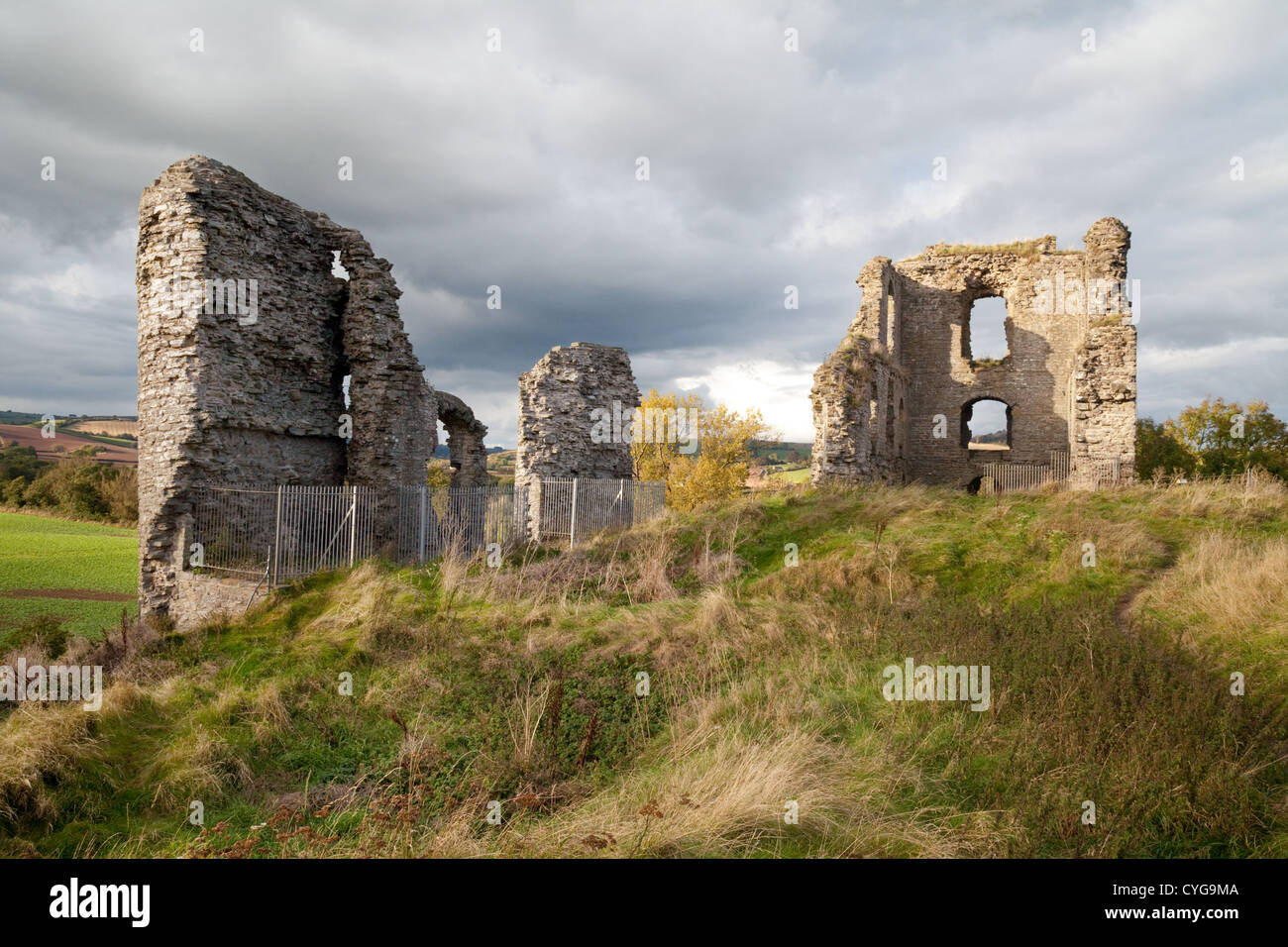 Das 11. Jahrhundert Clun Castle, Clun, Shropshire UK Stockfoto
