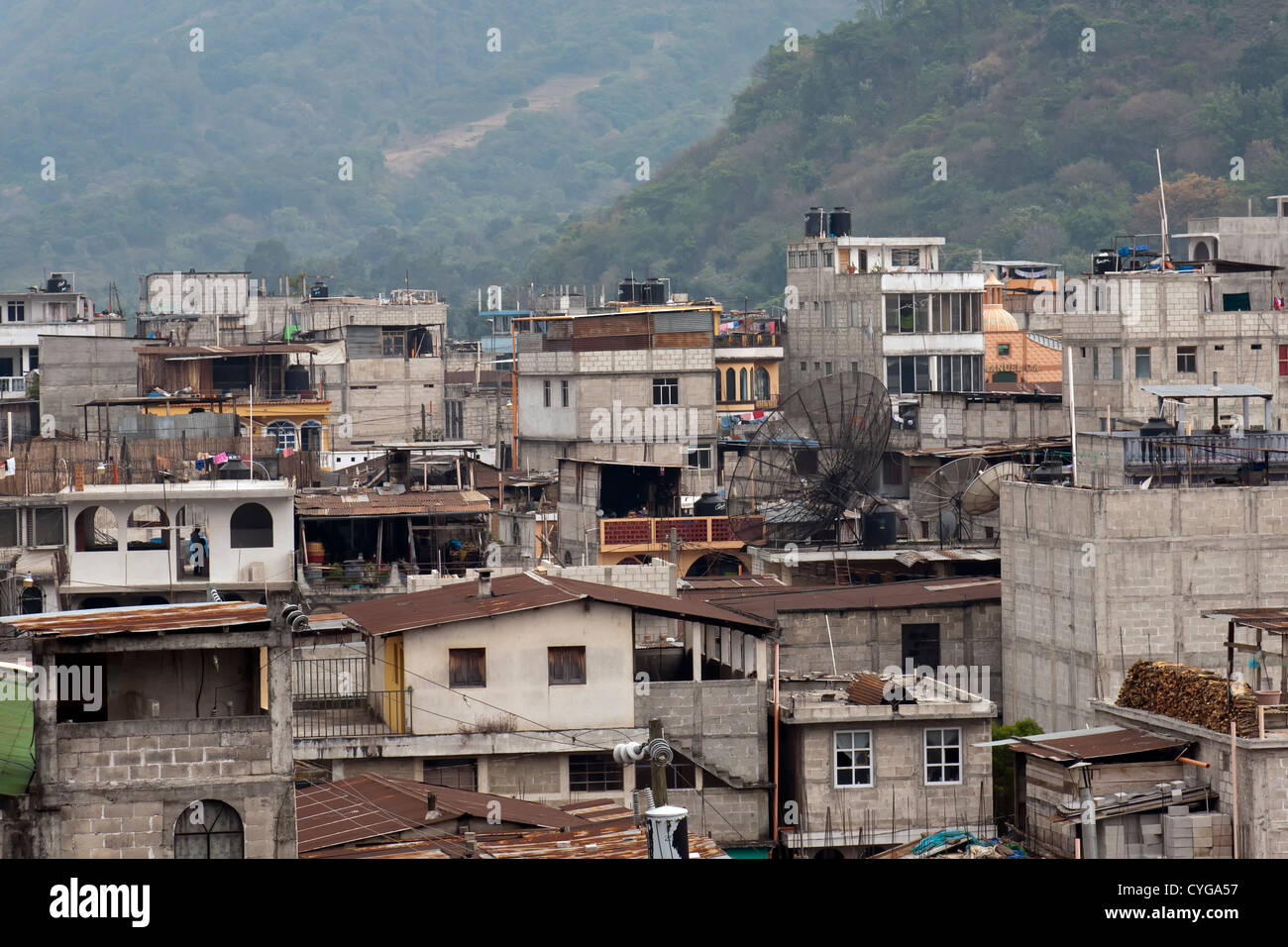 Slum-Häuser in San Pedro La Laguna, Lake Atitlan, Guatemala Stockfoto