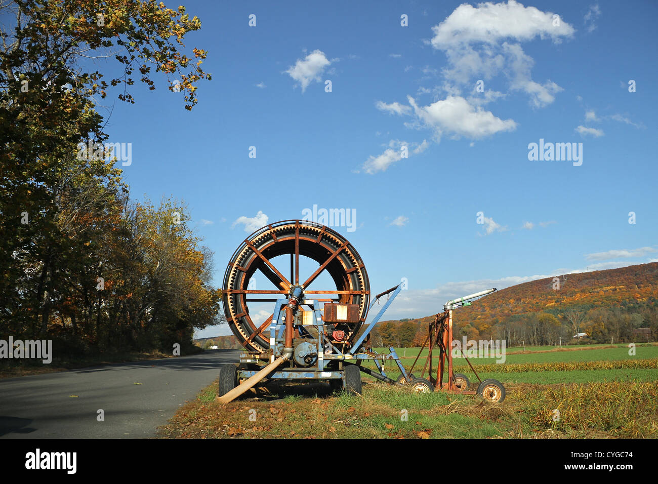 Landmaschinen von einer Landstraße im Westen von Massachusetts Stockfoto