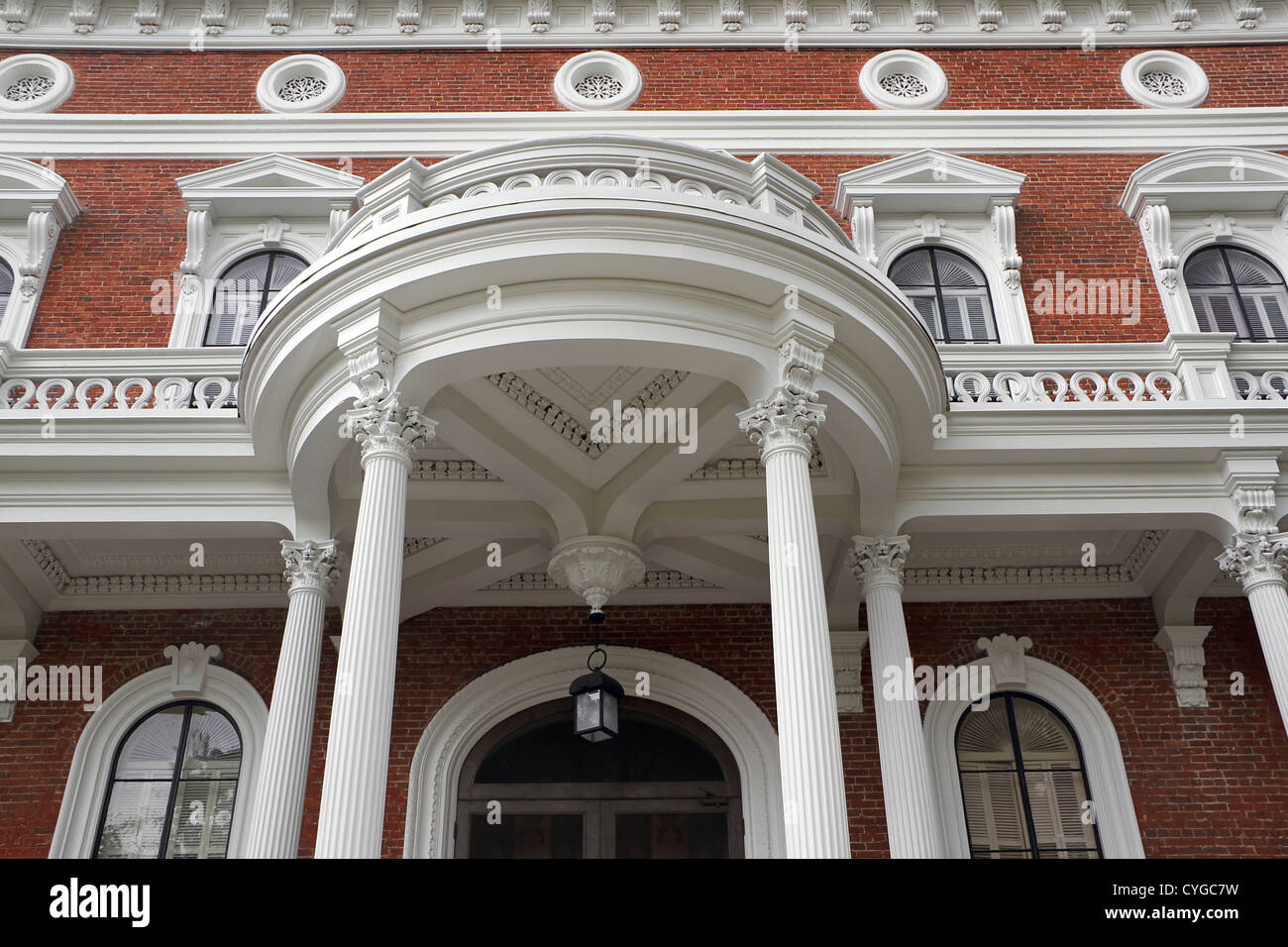 Detail des Johnston-Felton-Hay House, ein historisches Wohnhaus gebaut in den späten 1850er Jahren, in Macon, Georgia Stockfoto