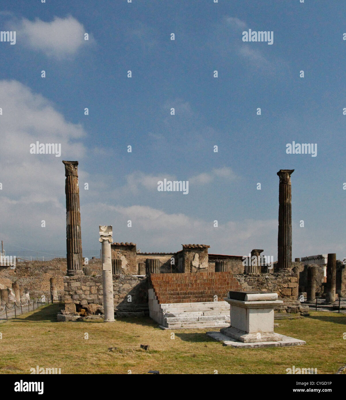 Forum-Bereich - Tempel des Jupiter.  Pompeji, Italien Stockfoto
