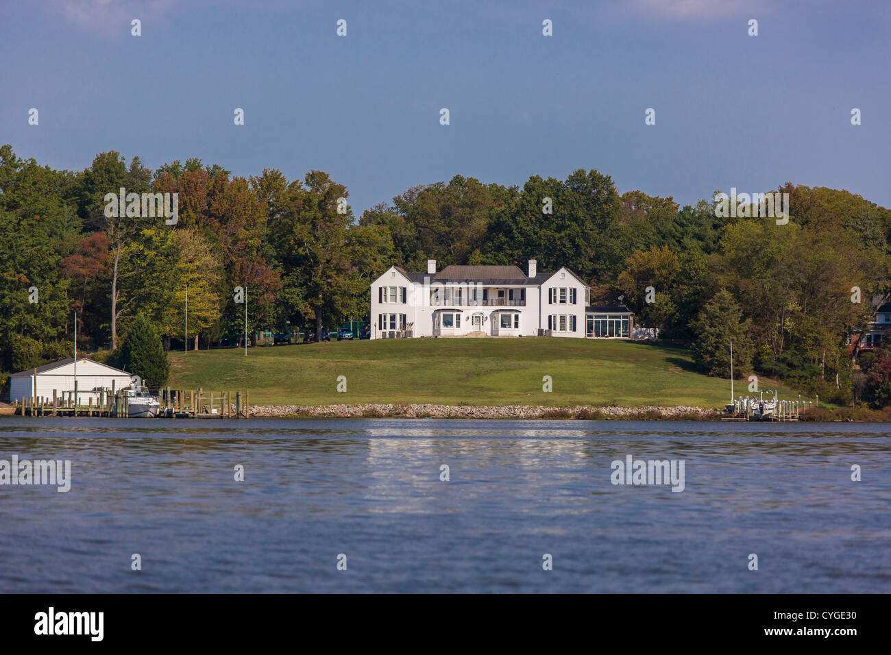 MOUNT VERNON, VIRGINIA, USA - Elite Haus am Potomac RIver. Stockfoto