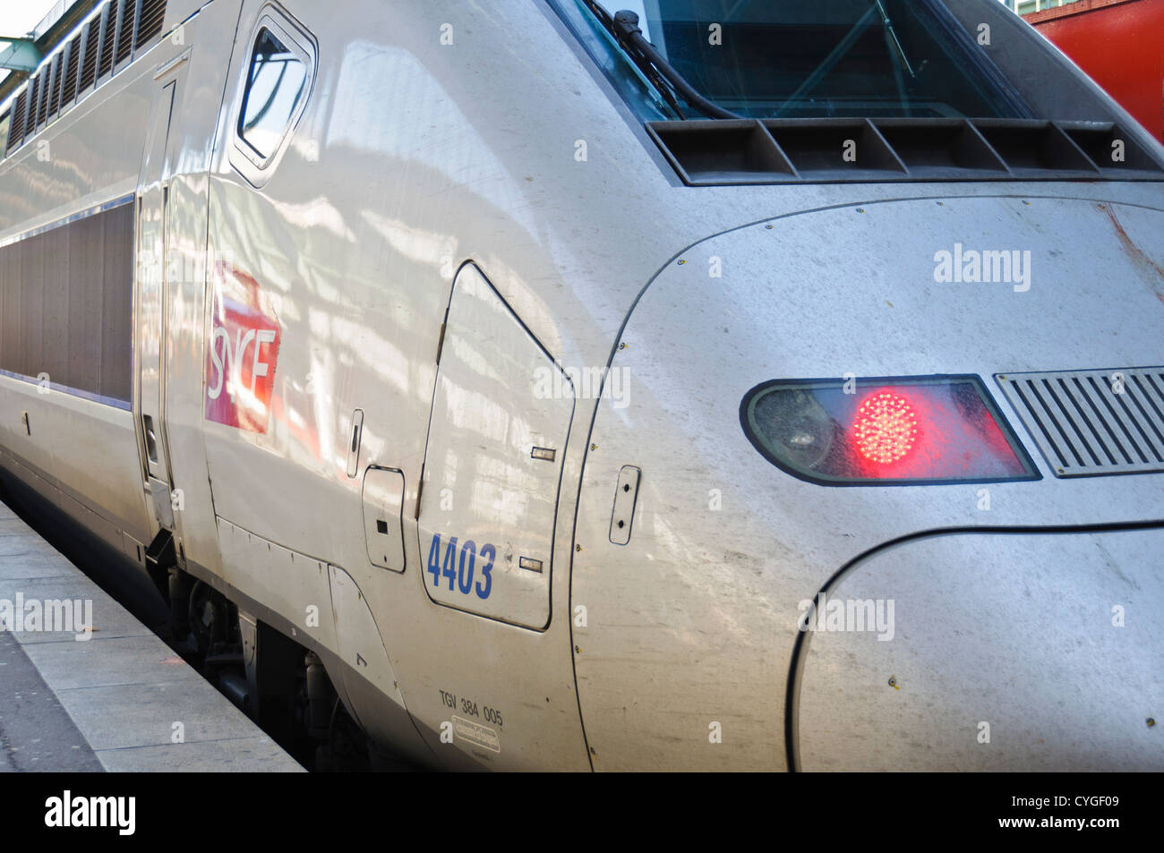 TGV, Train À Grande Vitesse, Hochgeschwindigkeitszug, SNCF Voyages, Stuttgart Hauptbahnhof, Süddeutschland Stockfoto