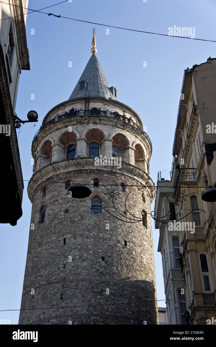 Galata-Turm, Stadtteil Beyoglu, Istanbul Stockfoto