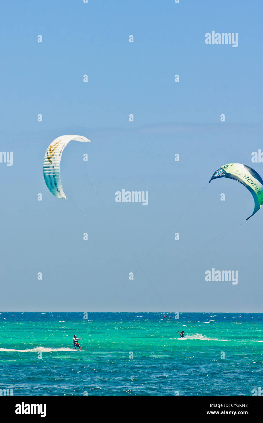 Kite Surfen Aktivitäten in Boracay, Philippinen. Stockfoto