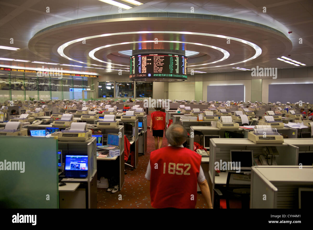 Hong Kong Stock Exchange Handelsraum Stockfoto
