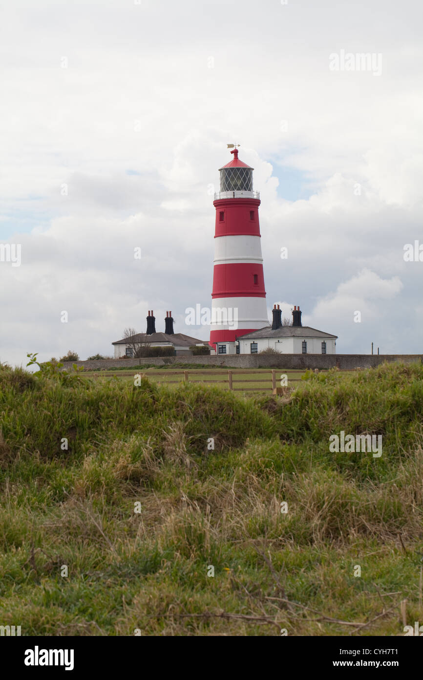 Happisburgh Leuchtturm, Norfolk. East Anglia. England. VEREINIGTES KÖNIGREICH. April. Stockfoto