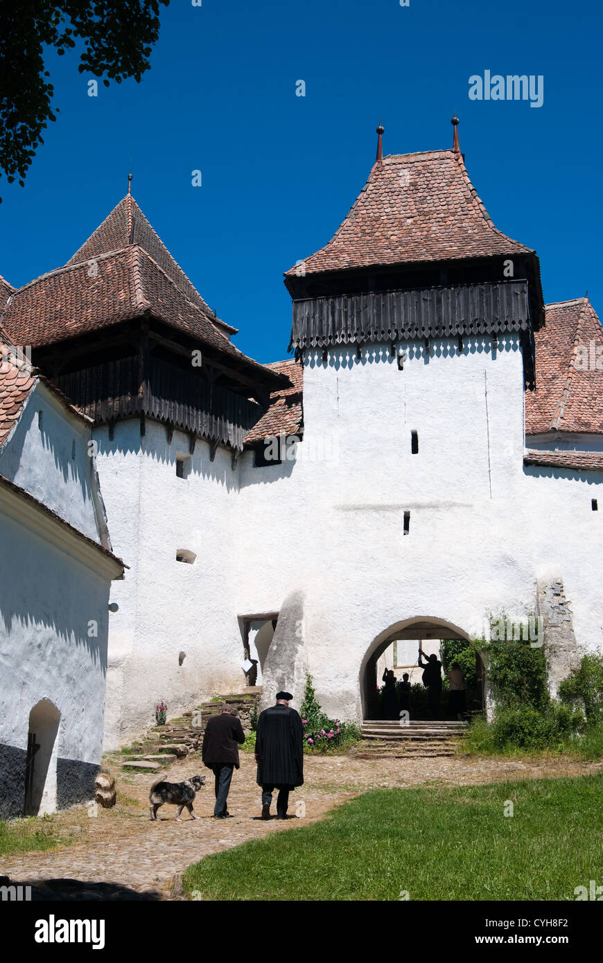 Deutsch-Weißkirch, Wehrkirche in Rumänien Stockfoto