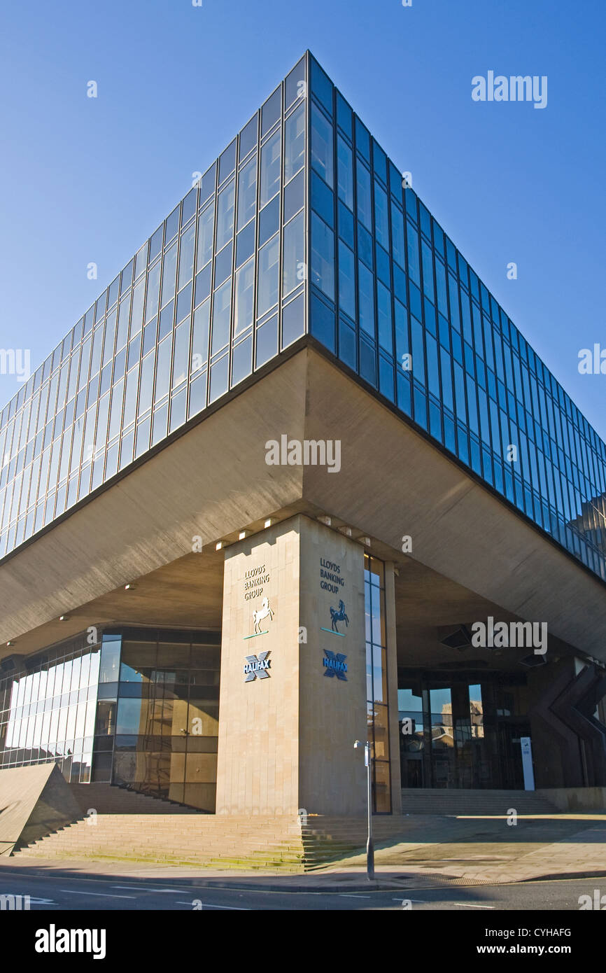 Lloyds Banking Group Gebäude, zuvor Head Office von Halifax Building Society, Halifax, West Yorkshire Stockfoto