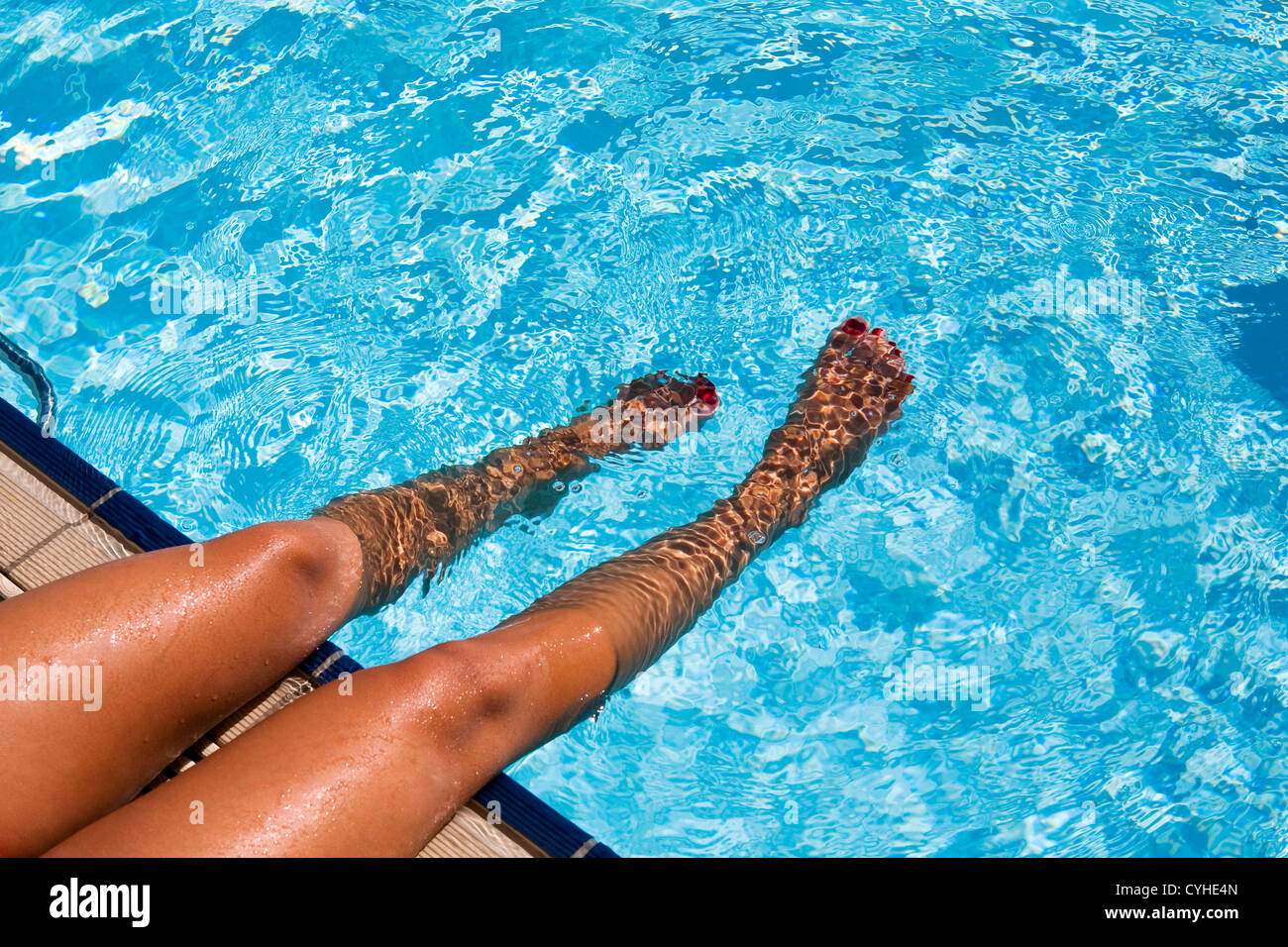 Schwimmbad im Panorama Hotel, Taormina, Sizilien, Italien Stockfoto
