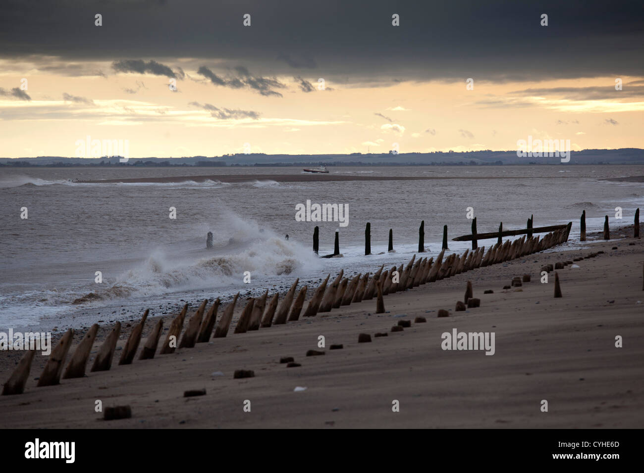 Verschmähen Sie Kopf, ein schmaler Streifen Land am Ende der Humber Mündung. Stockfoto