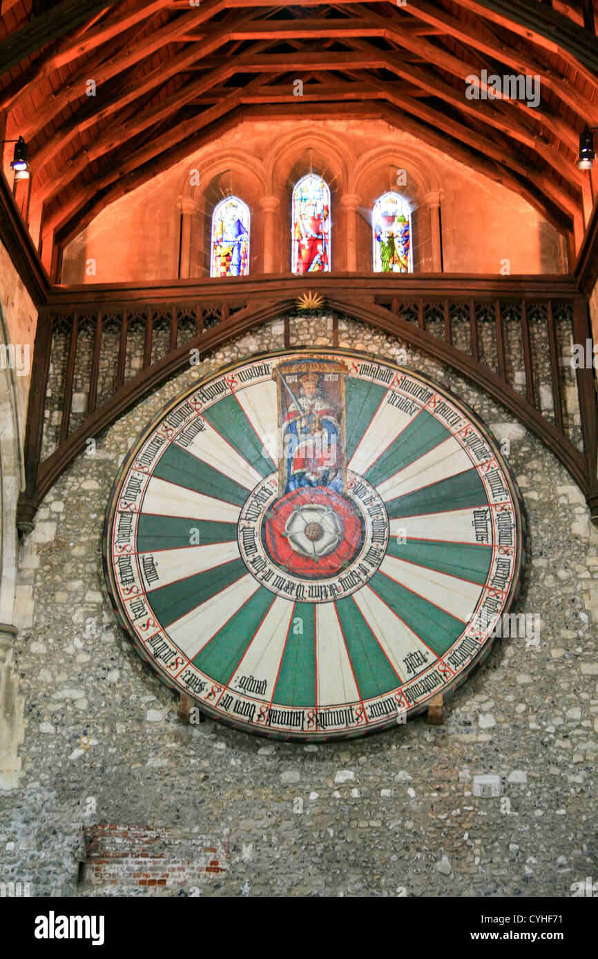 König Arthurs runder Tisch der großen Halle Winchester Runder Tisch in der Großen Halle der Winchester Castle