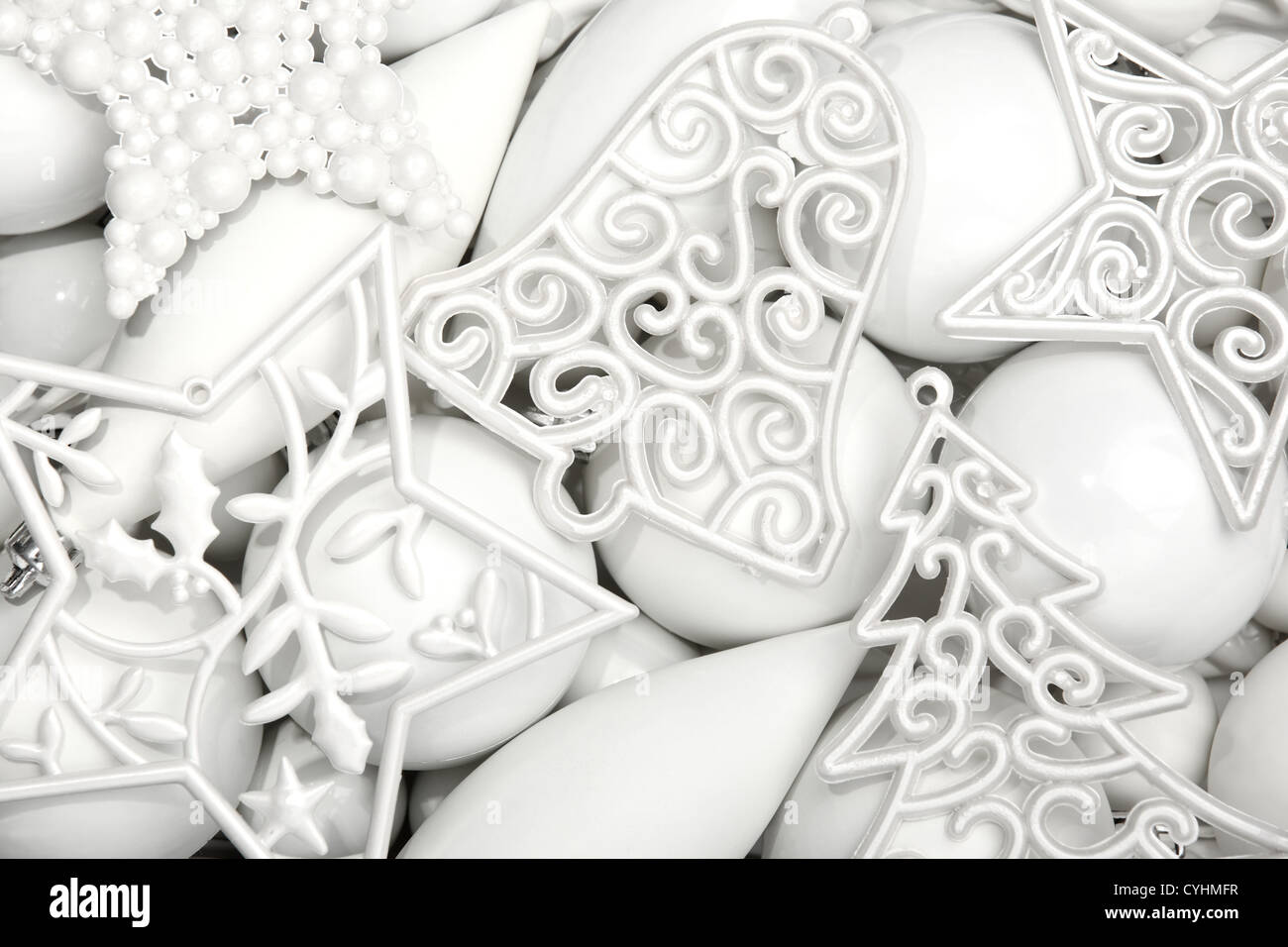 Nahaufnahme von Weihnachtsschmuck. Stockfoto