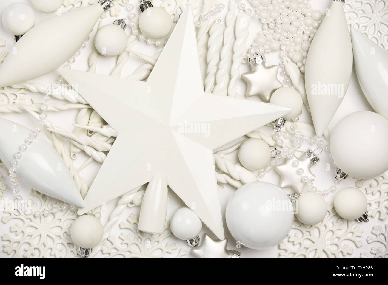 Sammlung von Weihnachtsschmuck. Stockfoto