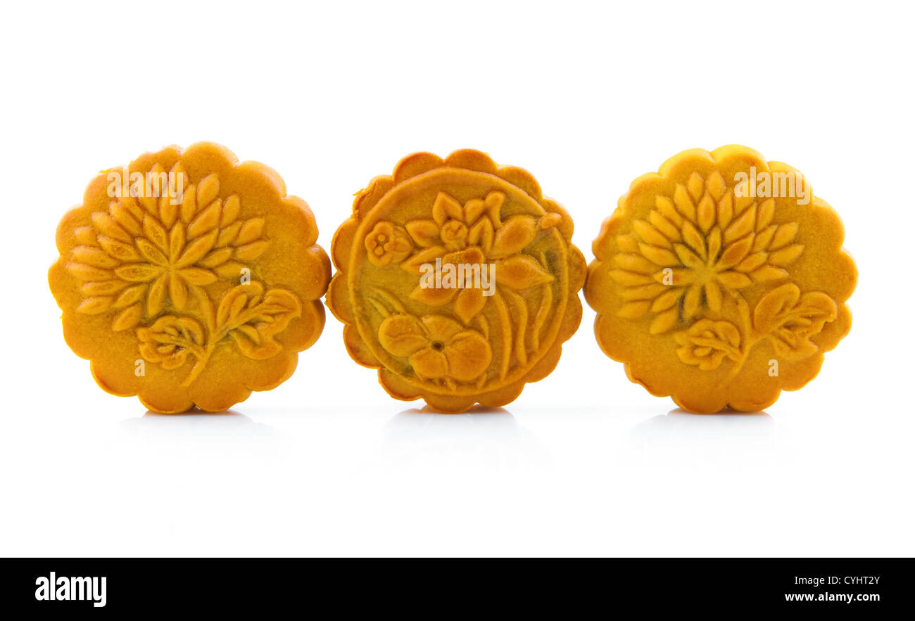 Mooncake traditionell gegessen während der Mid-Autumn Festival und dies ist eines der vier wichtigsten chinesischen Festivals. Stockfoto