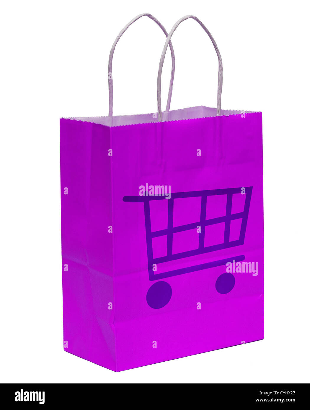 Einkaufstasche mit Warenkorb – vertreten, E-Commerce und Online-Kasse Stockfoto